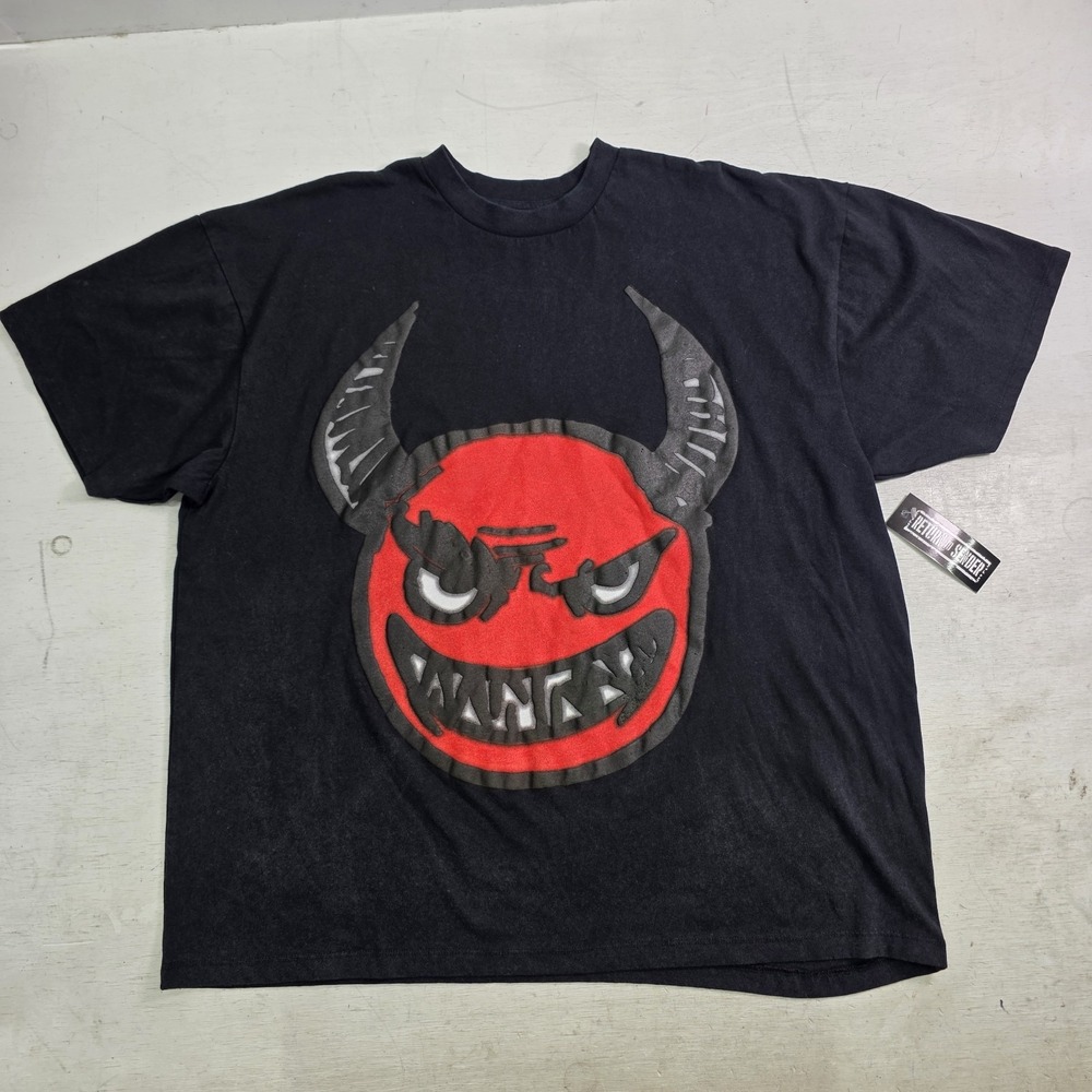 Return To Sender SAVAGE Devil Face Graphic T-Shirt Mens 2XL Black Puff Print NWT